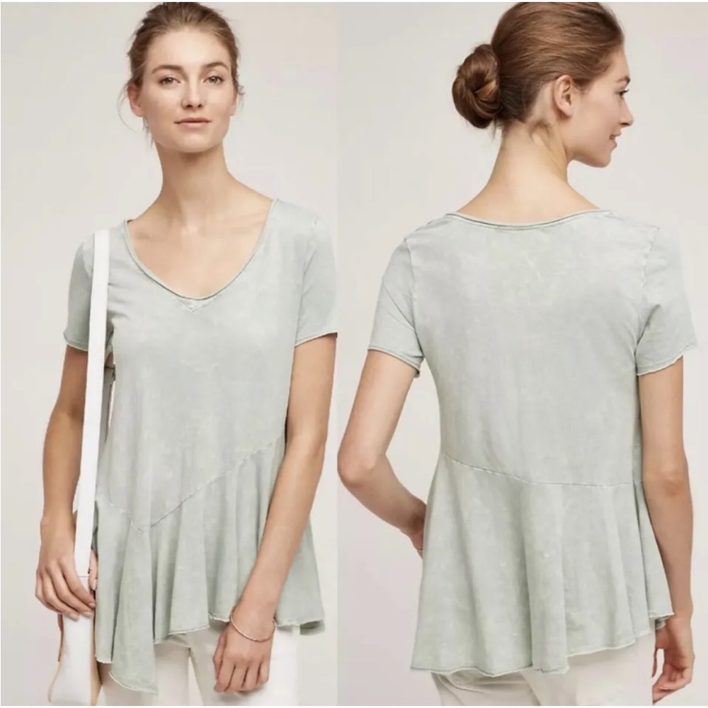 Anthropologie Eri + Ali Asymmetrical Short Sleeved Shirt